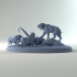 Tar pit with Smilodon and Dire wolf 1-35 scale pre-supported image