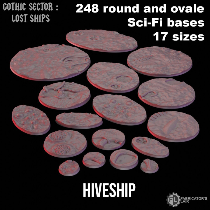 Hiveship - 248 ROUND AND OVALE SCI-FI BASES 17 SIZES's Cover