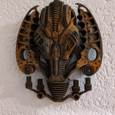 Picture of print of HR Giger style Wall Lamp