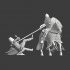 Mounted Kievan Rus warrior killing crusader knight image