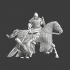 Mounted Kievan Rus warrior killing crusader knight image