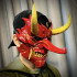 Cyber Samurai Hannya Mask - Oni Mask Halloween print image