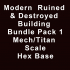 Modern Ruined & Destroyed Building Bundle Pack 1 Mech/Titan Scale Hex Base image