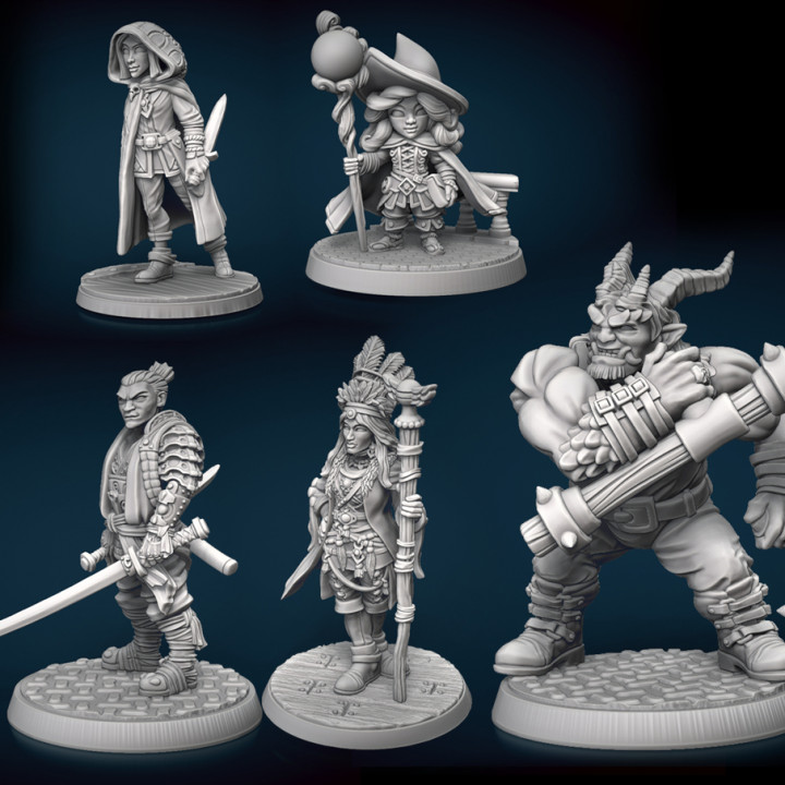 3D Printable Shadowrunners Miniatures Set 2 by Stonehaven Miniatures