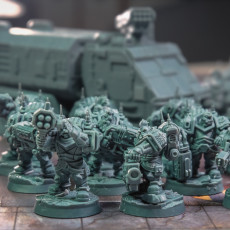 Picture of print of Space Dwarfs - Kazaroth Empire Prospectors with 28mm mine bases set