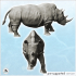 African rhinoceros with horn (19) - Animal Savage Nature Circus Scuplture High-detailed image