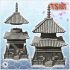 Eastern pagoda with access staircase, curved double roof and spike at the top (5) - Medieval Asia Feudal Asian Traditionnal Ninja Oriental image