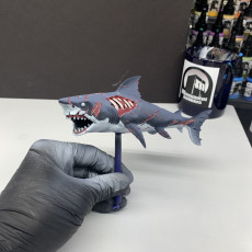 Picture of print of Zombie Shark diorama - presupported