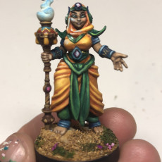 Picture of print of Female Cleric  - Nahla the Cleric Genasi ( Water Genasi Female Cleric )