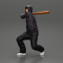 Gangster homie in hoodie Holding Baseball Bat Ready For A Hit image