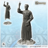 Monk preaching with bible in monastic robe (30) - Medieval RPG D&D Gothic Feudal Old Archaic Saga 28mm 15mm image