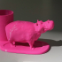 Hippo pen holder print image
