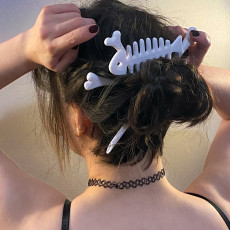 Picture of print of Halloween bone hairpins