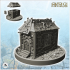 Medieval house on plinth with green walls and curved roof (4) - Medieval Fantasy Magic Feudal Old Archaic Saga 28mm 15mm image