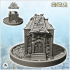 Medieval house on plinth with green walls and curved roof (4) - Medieval Fantasy Magic Feudal Old Archaic Saga 28mm 15mm image