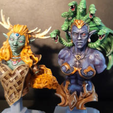 Picture of print of Bust of Alara, the Sylvain druid and Bust of Gorgona, Queen of the Forest