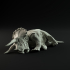 Triceratops dead 1-35 scale pre-supported dinosaur image