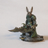 (0164) Male rabbitfolk warrior with two swords print image