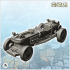 Single-seater steampunk race car with visible pipes (3) - Future Sci-Fi SF Post apocalyptic Tabletop Scifi Wargaming Planetary exploration RPG Terrain image