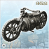 Steampunk motorcycle with curved handlebars and large central engine (5) - Future Sci-Fi SF Post apocalyptic Tabletop Scifi Wargaming Planetary exploration RPG Terrain image