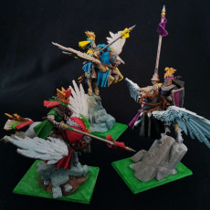 Picture of print of Gallia Knigths on Pegasus - Highlands Miniatures