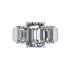Three Stone Emerald Diamond Ring image