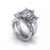 Three Stone Emerald Diamond Ring V2 image