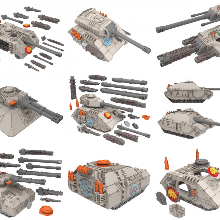 3D Printable Ultimate War Machine Bundle - 5 Tanks, 2 Transports, 1  Defensive Turret by Tales of Damocles