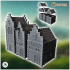 Set of three medieval half-timbered houses with tiled roofs (1) - Medieval Gothic Feudal Old Archaic Saga 28mm 15mm RPG image