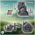 Medieval house set with bridge, water mill and skin drying racks (4) - Medieval Gothic Feudal Old Archaic Saga 28mm 15mm RPG image