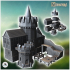 Medieval castle with two stone towers, external staircase and game for executions (6) - Medieval Gothic Feudal Old Archaic Saga 28mm 15mm RPG image