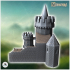 Medieval castle with two stone towers, external staircase and game for executions (6) - Medieval Gothic Feudal Old Archaic Saga 28mm 15mm RPG image
