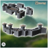 Set of modular stone medieval walls with roof towers (23) - Medieval Gothic Feudal Old Archaic Saga 28mm 15mm RPG image