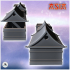 Set of three Asian wooden houses with curved tile roof (2) - Asian Asia Oriental Angkor Ninja Traditionnal RPG Mini image