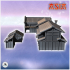 Set of two large Asian tiled roofed buildings with two market stalls (4) - Asian Asia Oriental Angkor Ninja Traditionnal RPG Mini image