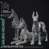 Anubis Hounds - 3 Models - Court of Anubis - PRESUPPORTED - Illustrated and Stats - 32mm scale image