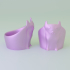 3D printale cat bowl cute cate bowl no supports 3D print model image