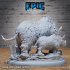 Woolly Rhino Family / Rhinocero / Arctic Beast / Horned Snow Creature / Frozen Wild Animal /  Ice Age Encounter image