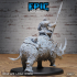 Woolly Rhino & Barbarian Rider / Rhinocero & Male Warrior / Arctic Beast & Fighter / Horned Snow Creature / Frozen Wild Animal /  Ice Age Encounter image