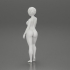 Naked Black girl With Curly Hair Standing image