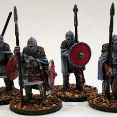 Picture of print of Huscarl Spearmen At Rest