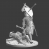 Medieval Knight protecting wounded sergeant image