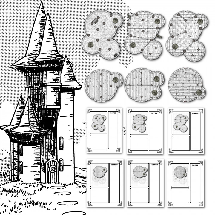 The Wizard Tower - 6 Level Printable Map Set (TWT)'s Cover