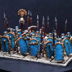 Picture of print of Ancient Skeletons with Spears and Hand Weapons - Highlands Miniatures