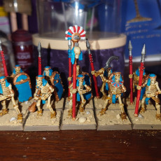 Picture of print of Ancient Skeletons with Spears and Hand Weapons - Highlands Miniatures
