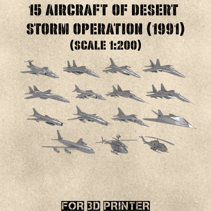 STL PACK - 15 Aircraft of Desert Storm operation (1991 year) (scale 1:200) - PERSONAL USE's Cover