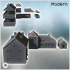 Set of modern houses with annex and fireplaces (6) - Modern WW2 WW1 World War Diaroma Wargaming RPG Mini Hobby image