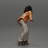 Black girl With Curly Hair riding Skateboard image
