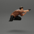 gangster man  shooting a gun from the back of the car image