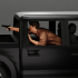gangster man  shooting a gun from the back of the car image